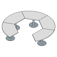 Стол переговоров круглый Skandi D360 без одной секции