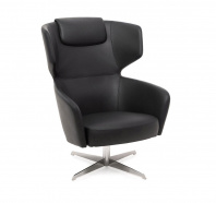 Кресло для руководителя Венто / VENTO High recliner Черная кожа
