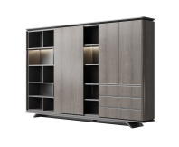 Шкаф для документов с раздвижным фасадом Atlas EK97.280043 Североамериканский орех (W-30B)/Черный (E-11)