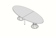 Стол для переговоров эллипс Universal 330х130