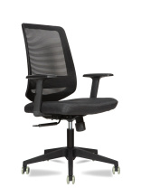 Кресло МГ-27 низкая спинка ткань черная сетка (пластиковая крестовина)