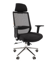 Кресло Chairman 555 Lux сетка черная