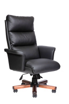 Кресло VIP Wood кожа черная