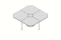 Стол для переговоров квадратный Universal 200х200