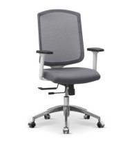 Кресло Element A/SL/3D белый каркас сетка/ткань Bahama серая/серая