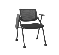 Стул CLIP EASY со столиком черный сетка на колесиках