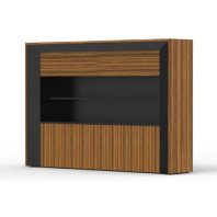 Шкаф для документов со встроенной подсветкой Status ET98.290058H шпон дерева + черный лак Шкаф для документов со встроенной подсветкой Status ET98.290058H шпон дерева + черный лак