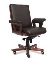 Кресло Cadis B коричневая кожа / темный орех Кресло Cadis B коричневая кожа / темный орех