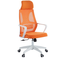 Кресло Chairman CH636 оранжевый ткань сетка, белый каркас