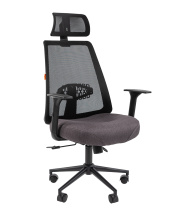 Кресло Chairman 535 серая ткань / сетка серая 