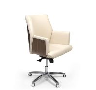Кресло Zeus B кожа бежевая орех Кресло Zeus B кожа бежевая орех