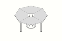 Стол для переговоров на 8 человек Universal 200х200