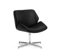 Кресло Charm Wood Lounge черный кожа Кресло Charm Wood Lounge черный кожа