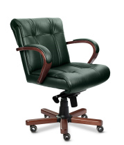 Кресло Multi Office Paris B зеленая кожа 