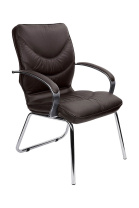 Кресло Multi-Office Leeds Chrome D коричневая кожа