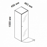 156912 - Шкаф для кабинета средний со стеклянной дверцей с замком, правосторонний 156912 Enosi Evo 156912 - Шкаф для кабинета средний со стеклянной дверцей с замком, правосторонний 156912 Enosi Evo
