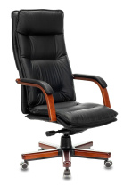 Кресло Бюрократ T-9927WALNUT черная кожа Кресло Бюрократ T-9927WALNUT черная кожа